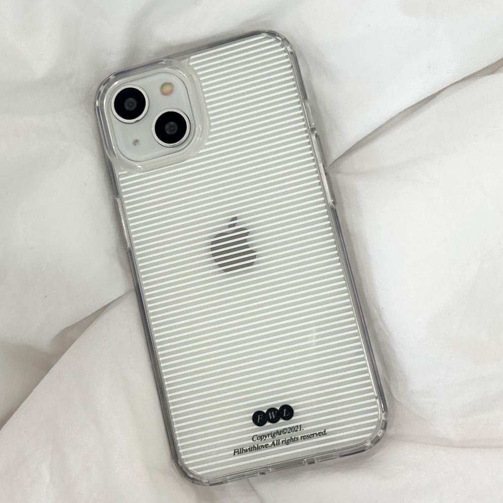 [맥세이프] Stipe slim(white) 젤하드 케이스