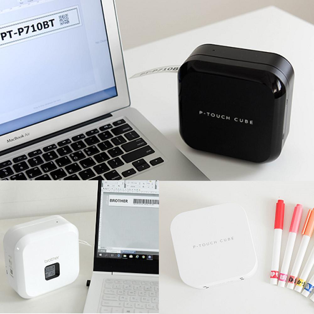 브라더 블루투스 라벨기 프린터 휴대용 네임스티커기계 미니 바코드라벨 710 300
