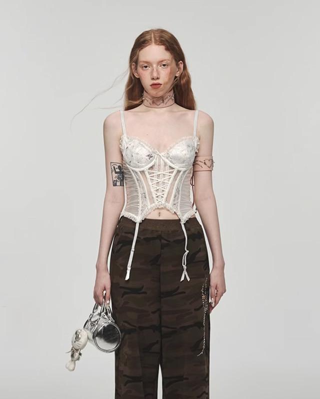 1JINNSTUDIO 레이스 코르셋 탑 (3 컬러)