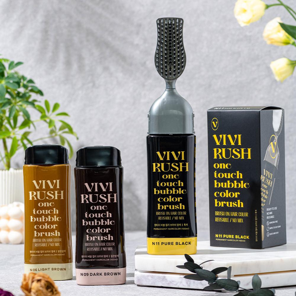 [공동구매] 빗는 새치염색약 비비러쉬 원터치 버블 시즌2