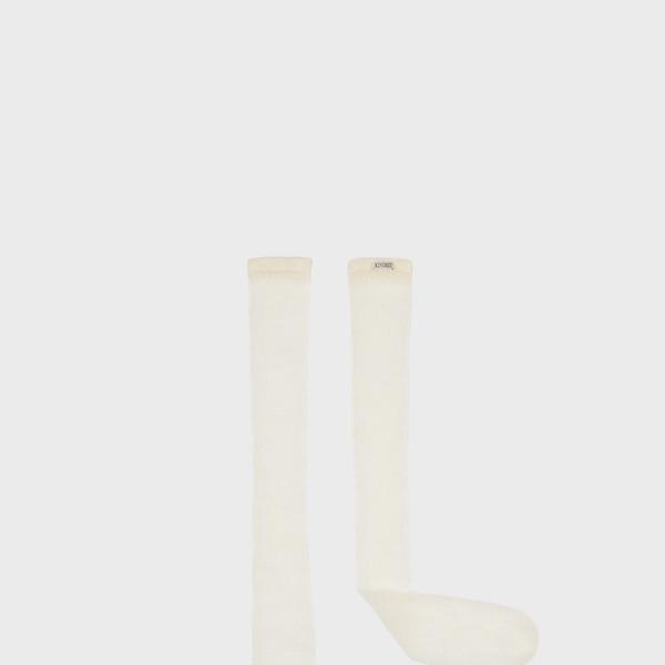 mohair socks in white