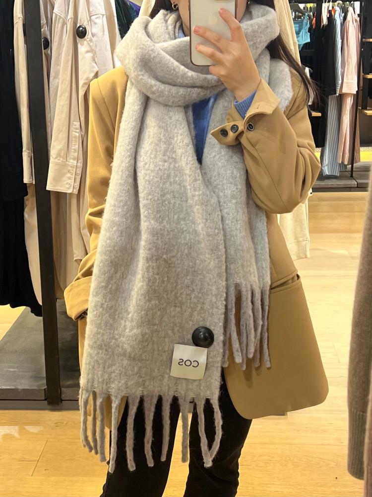 코스 오버사이즈 알파카 블랜드 스카프 1096580001