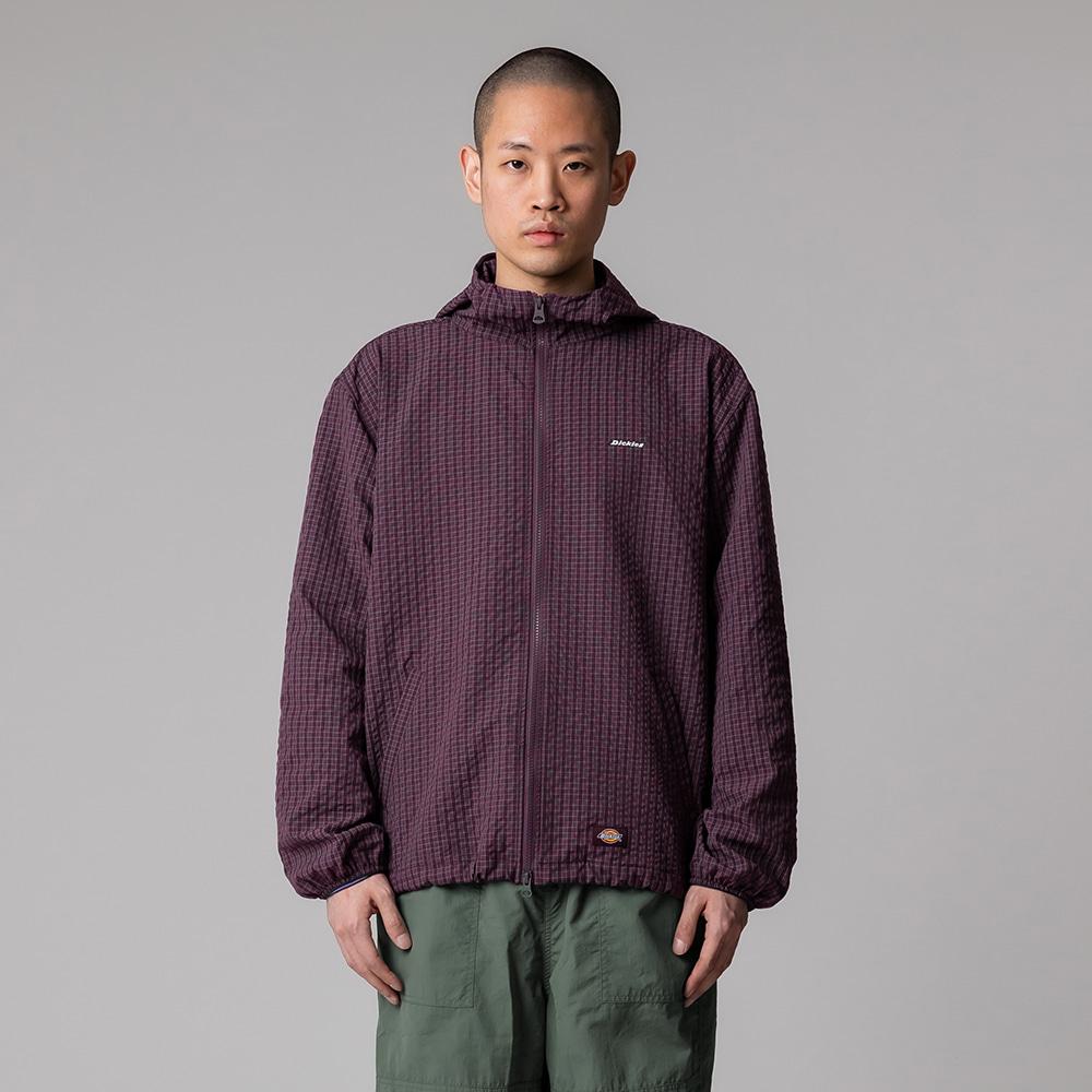 그리드 체크 라이트 윈드브레이커 Purple