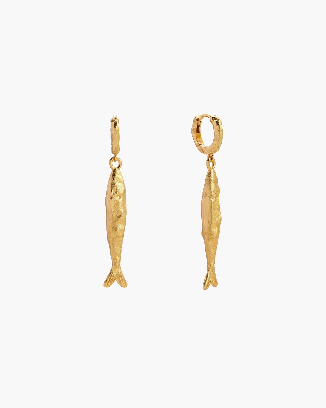 Gold Anchovy Earrings - Gold