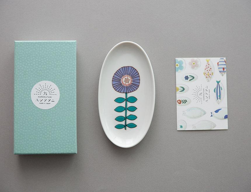 꽃 한 송이 타원접시 / PURPLE