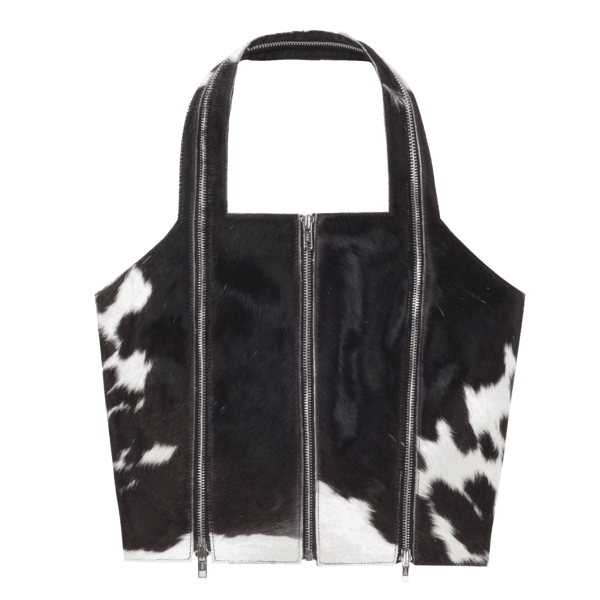 ZIP APRON TOP IN CALF SKIN