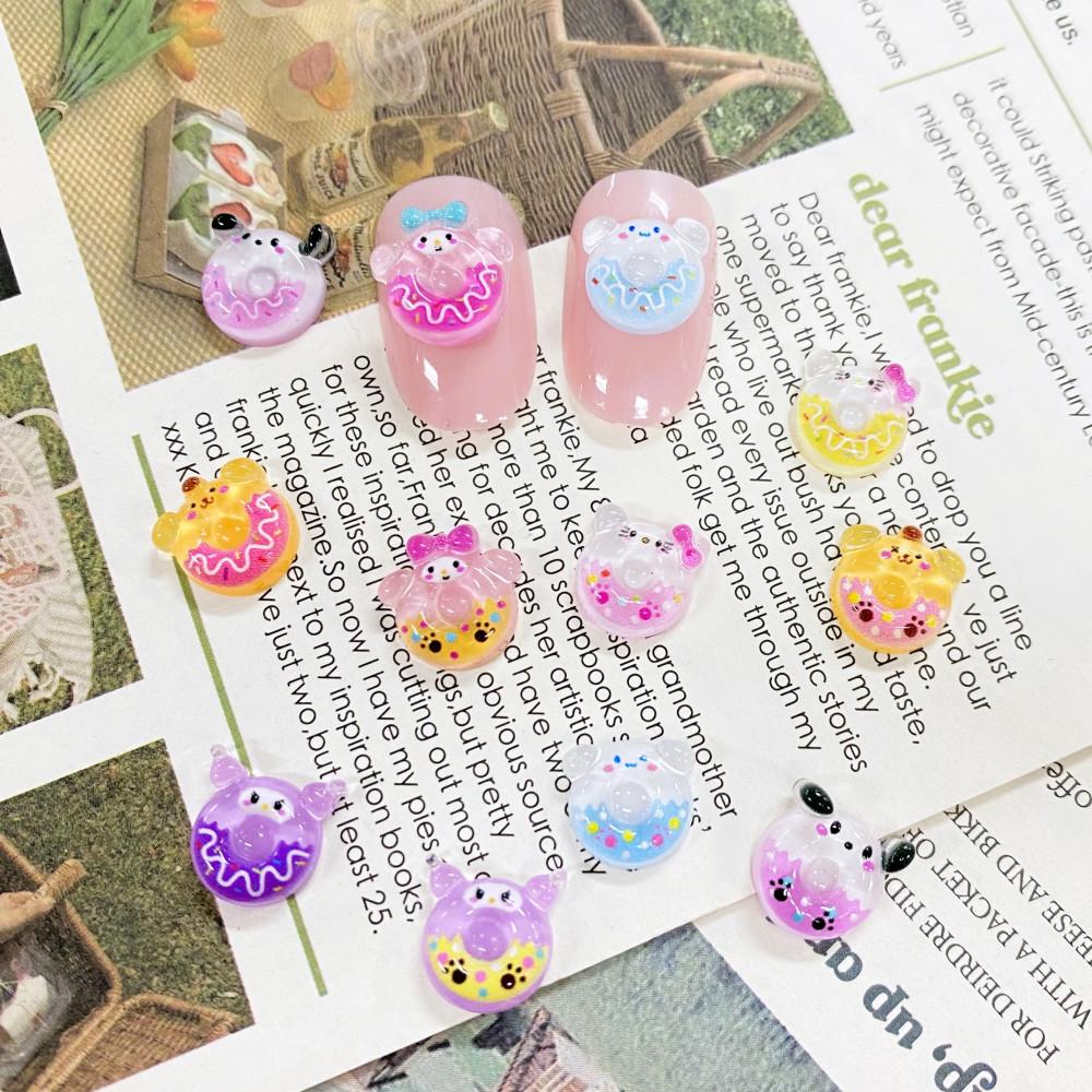 캐릭터 도너츠 디저트 쿠로미 시나몬 마멜 고양이 네일 파츠 젤네일아트