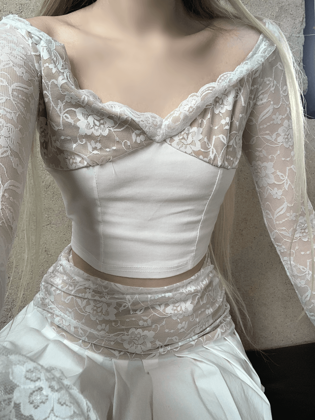 Romance jacquard lace two-piece