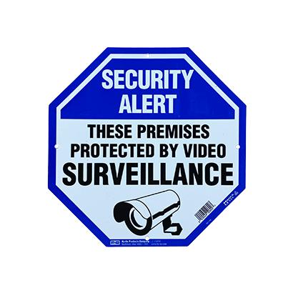 Security Alert Hexagon sign blue