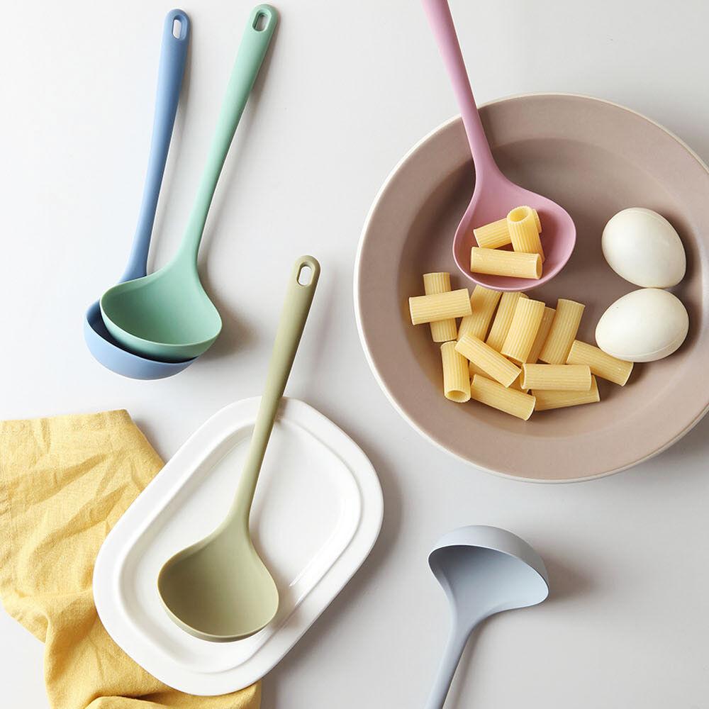 국내생산 파스텔 실리콘 국자(중)