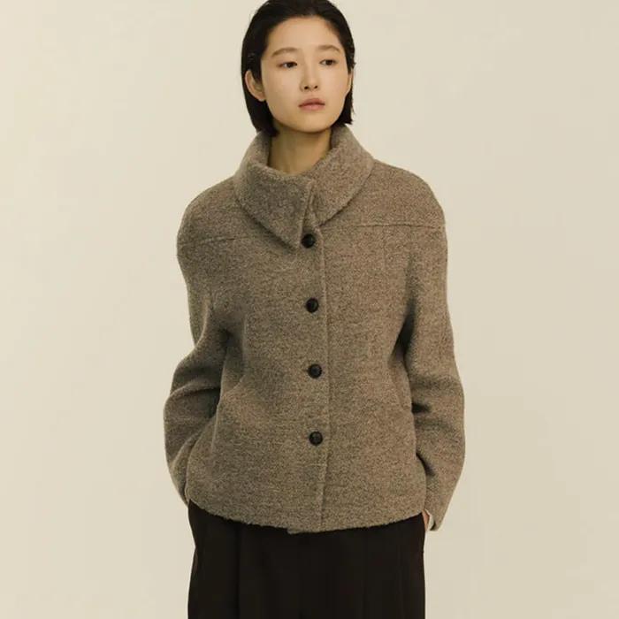 [2차 리오더] classic curve collar short coat_cocoa