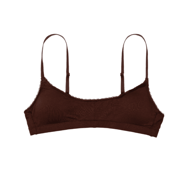 Scoop Neck Lace Bralette(Espresso)