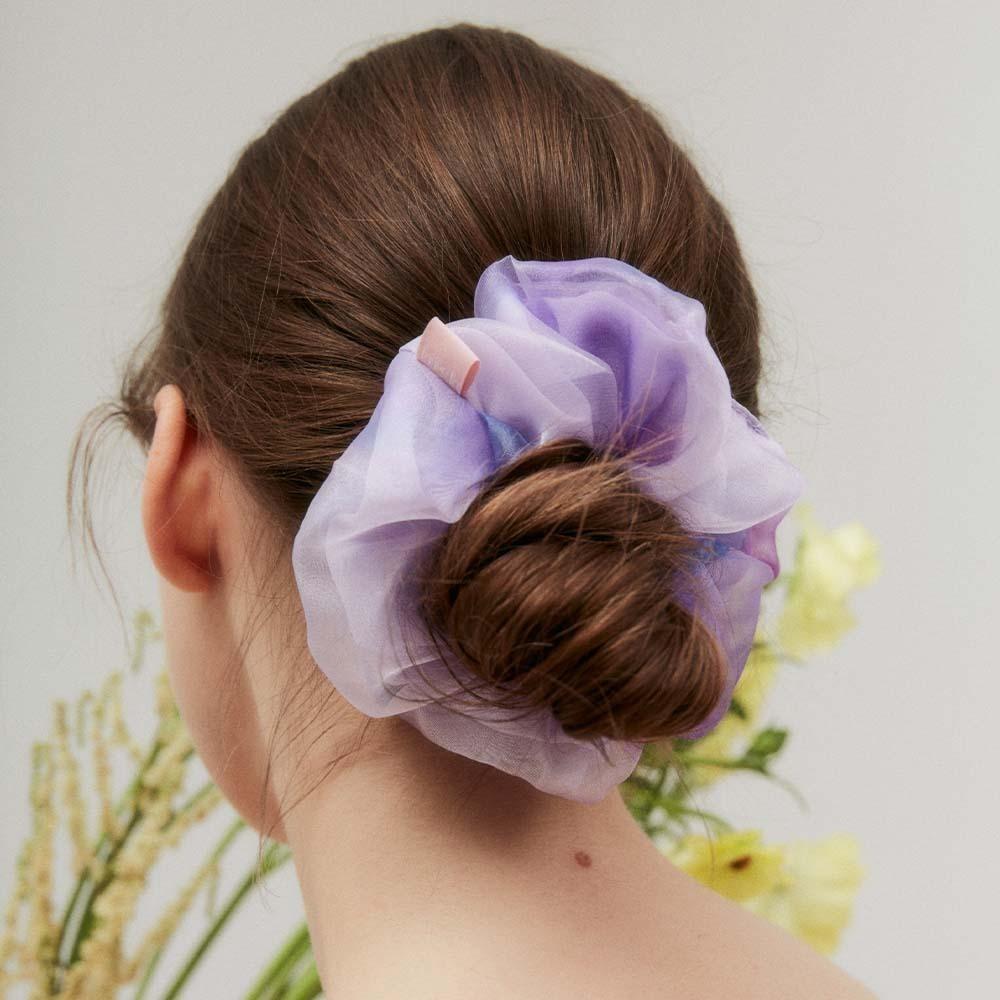 [jardin de fleure] un pétale scrunchie [2colours] - pétales de violet