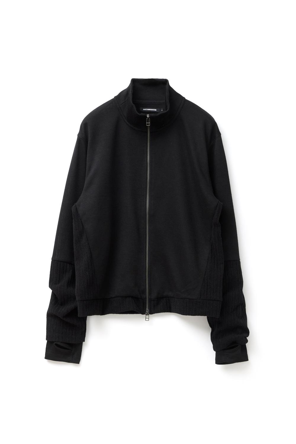 Double Sleeve Track Cardigan Black