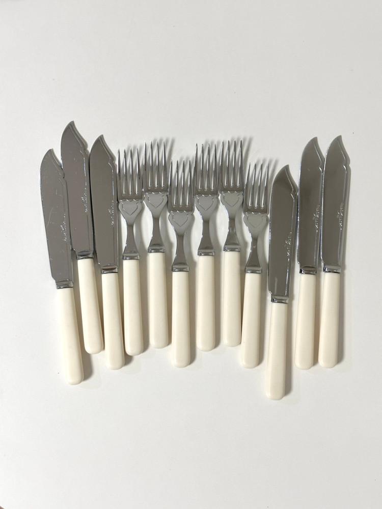 vintage) 빈티지 셰필드 포크 앤 나이프 커트러리 (1960s Sheffield fork and knife cutlery)
