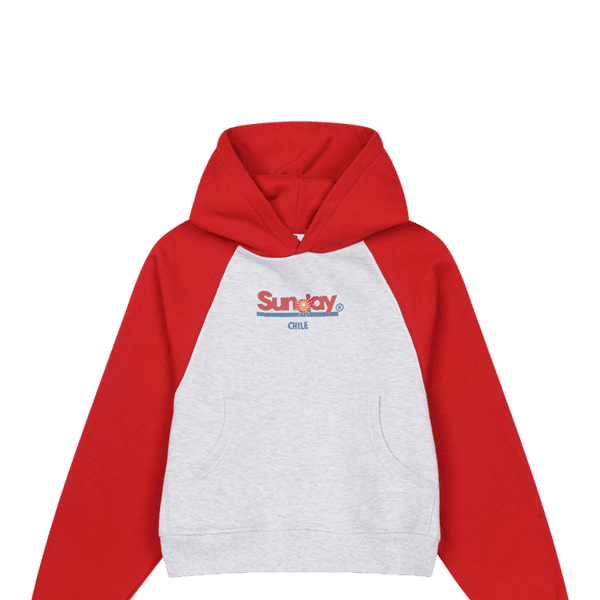 W) SUNDAY RANGLAN HOODIE RED