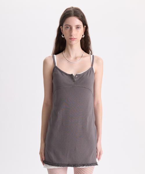 Lace Long Sleeveless_Charcoal