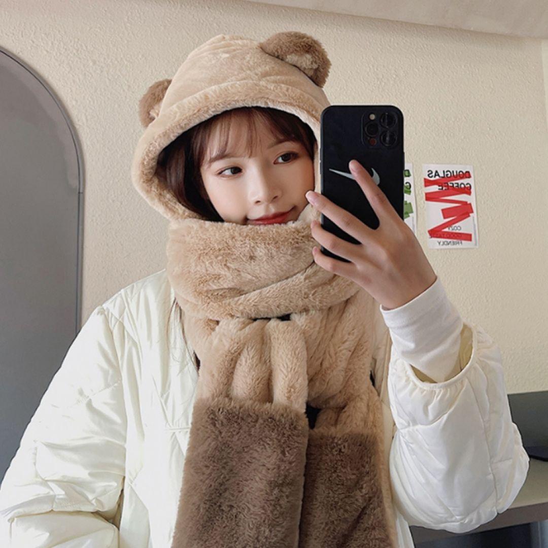 방한모자 하나로 군밤 밍크 퍼 곰돌이 귀마개 귀달이 털 트루퍼햇 여성 겨울 귀덮는 모자
