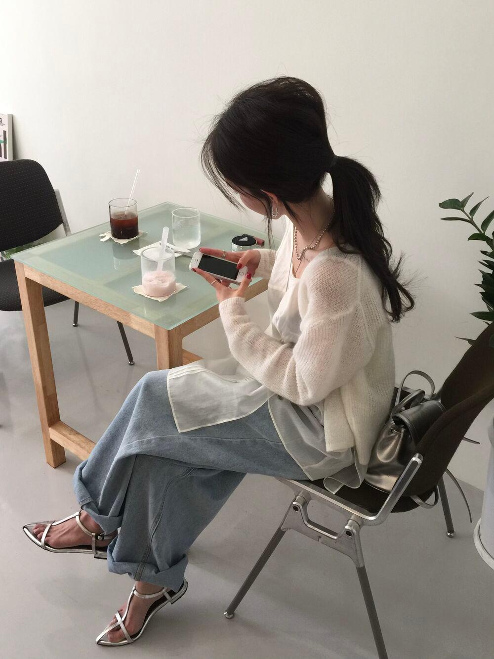 모드 모헤어 가디건