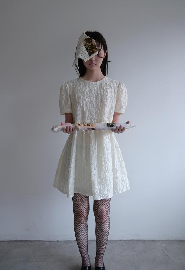 Jacquard Ribbon Mini Dress, 2color