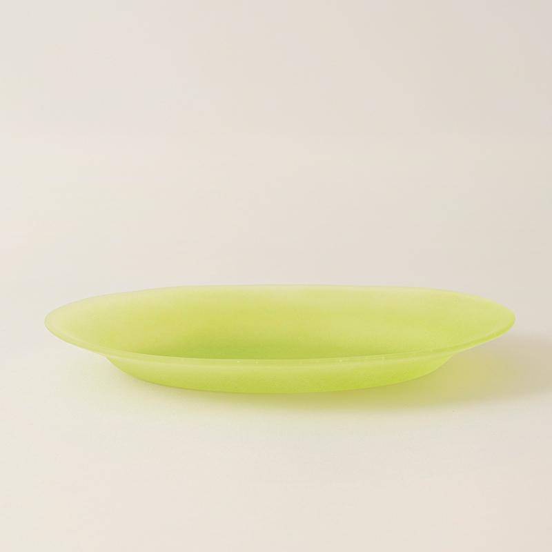 Matt Powdery OU Wing Oval Plate - Lime Green