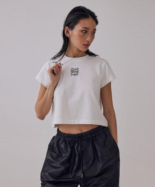 TMB Small Square Logo Crop T-shirts [ White ]