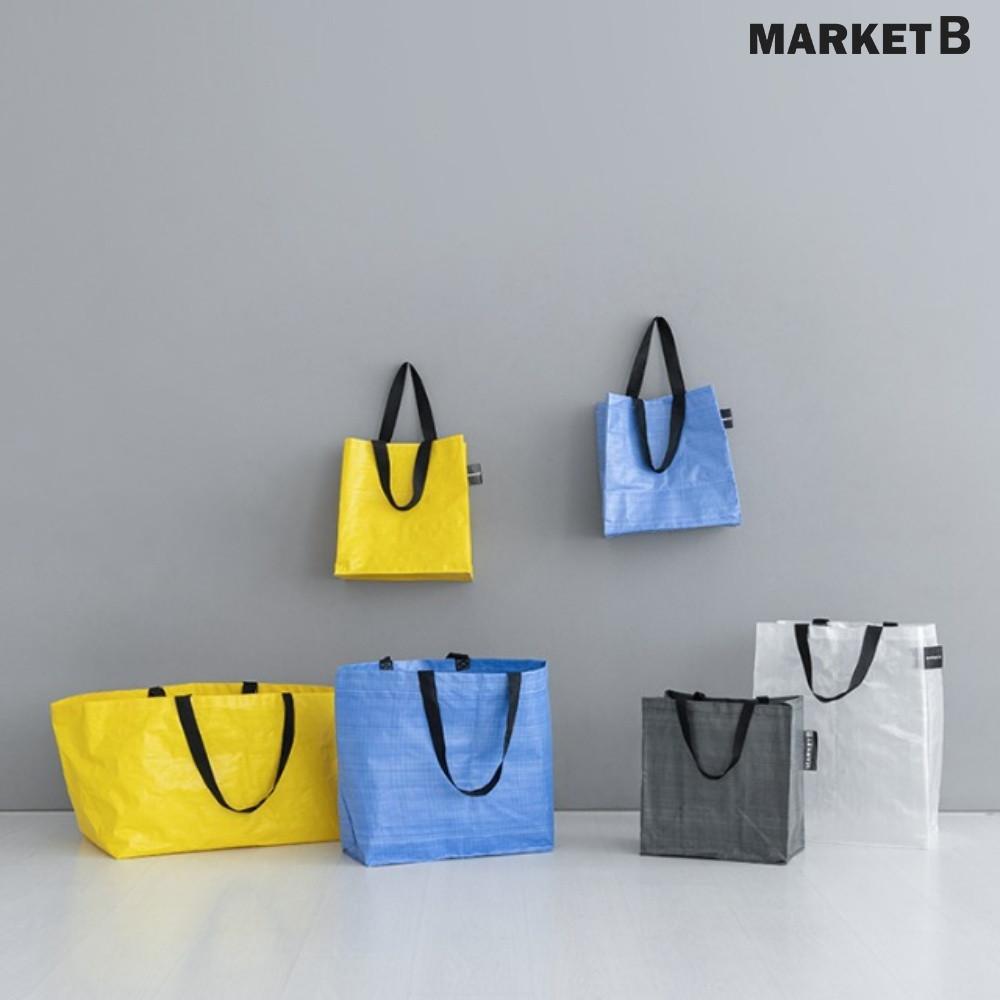 마켓비 FILSTEM 장바구니 (S / M / L / XL) 이케아 코스트코 타포린백 투명 쇼핑백 비닐가방 쇼퍼 시장바구니 캐링 재활용품 분리수거 가방 큰 재사용 재활용