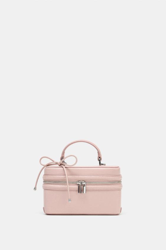 리본 디테일 배니티 백