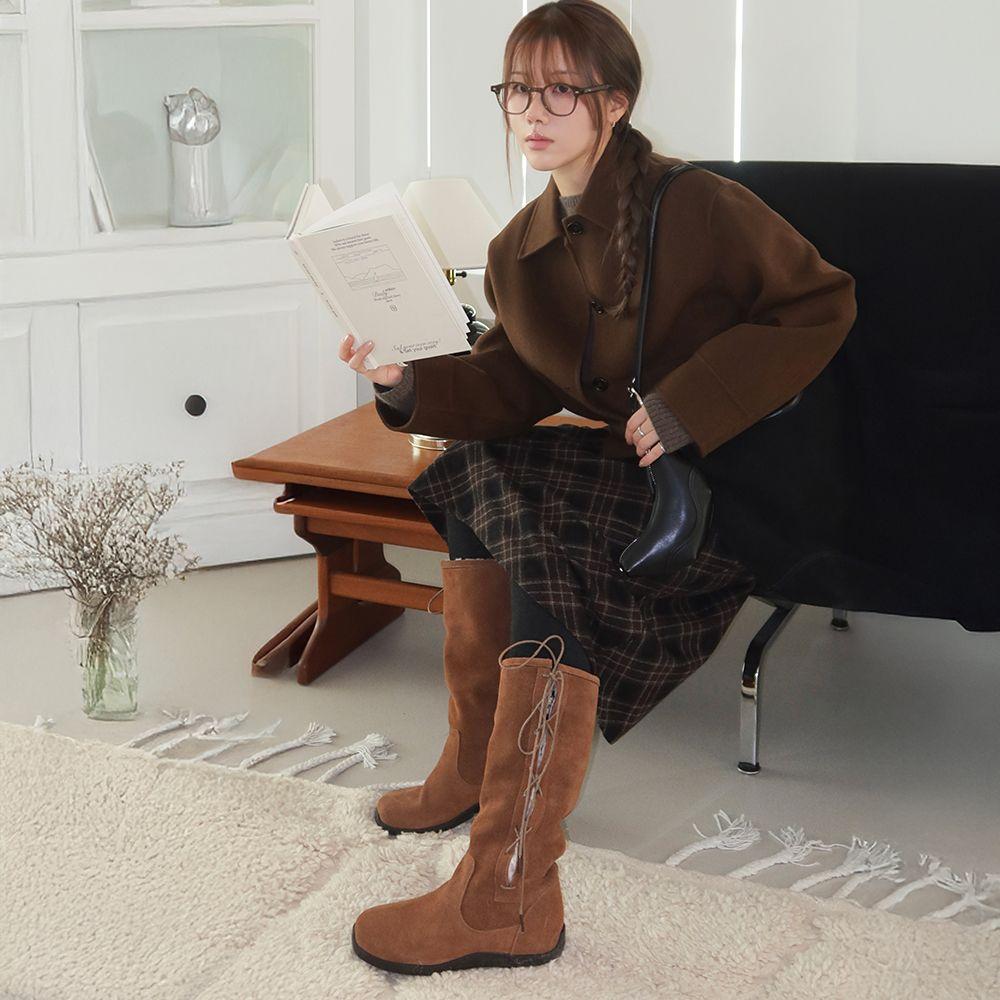 [2차수량 바로배송] Bow 0010. Ribbon Shearling Boots