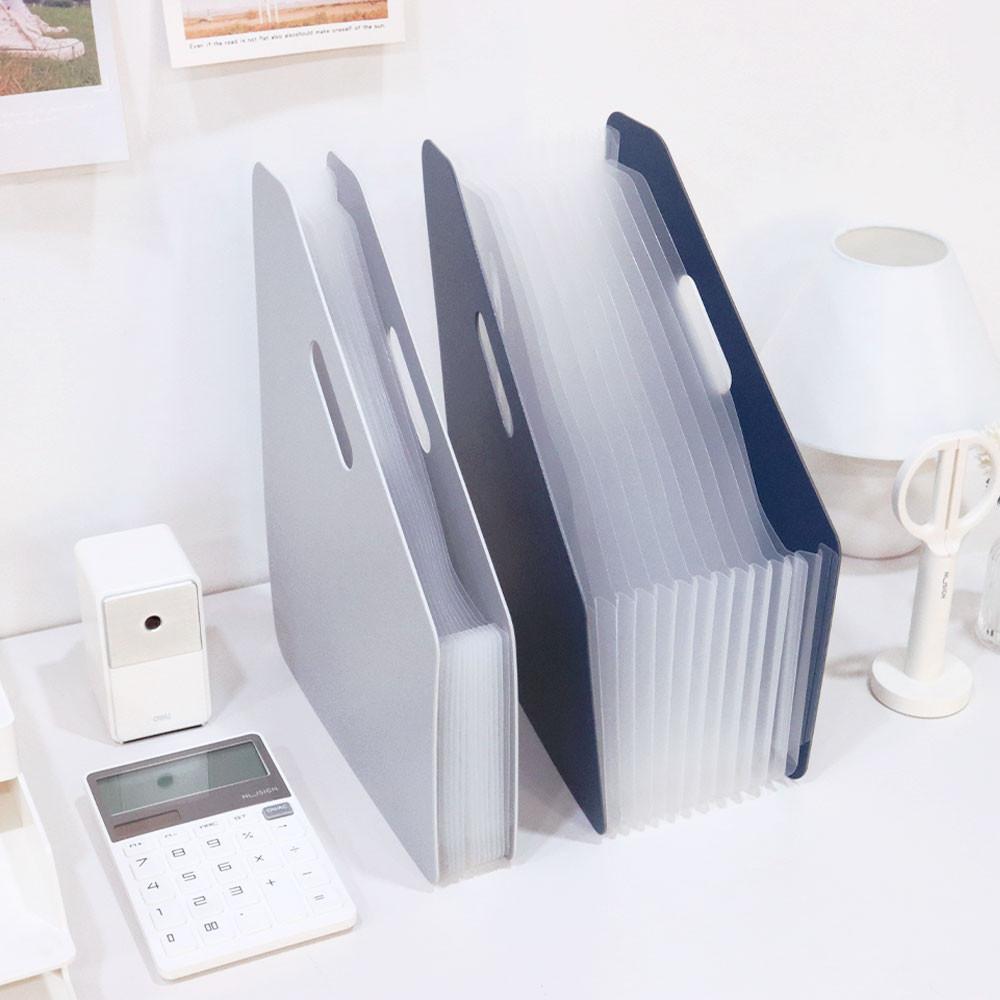 델리 12분류 아코디언 파일 박스 도큐먼트 케이스 세로형 A4 / 인덱스 포켓 화일 파일집 서류보관 부동산 계약서