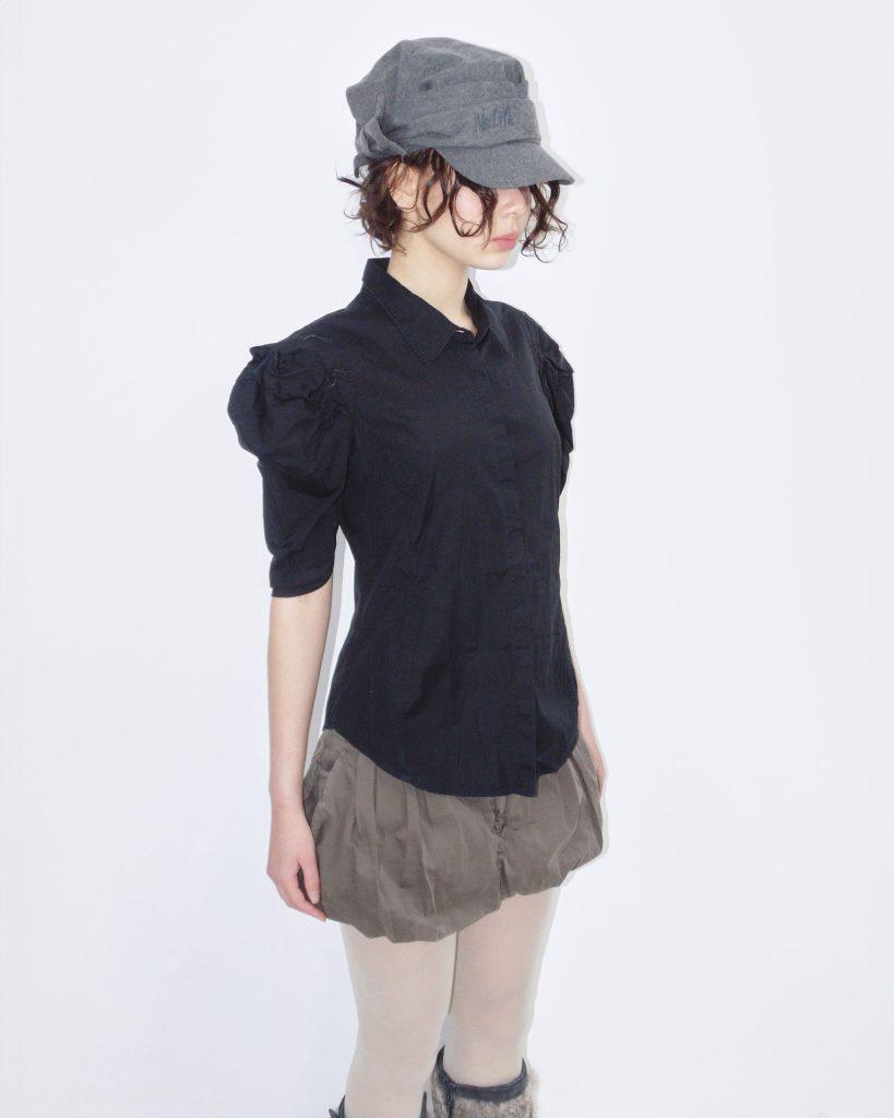 MARITHE ET FRANCOIS GIRBAUD BLACK SCULPTURAL SHIRT - Anemonia