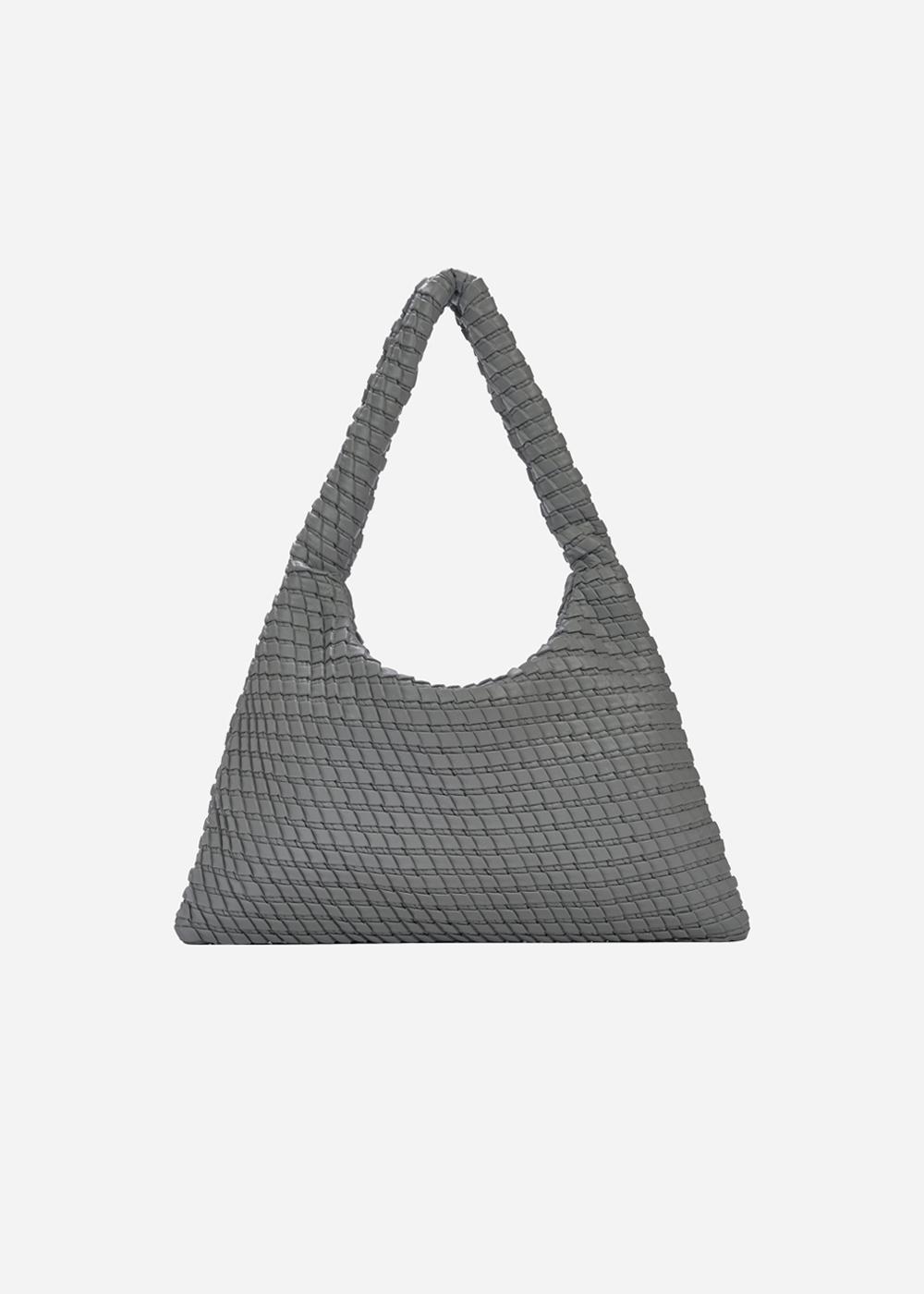 Textured Hobo Bag Grey