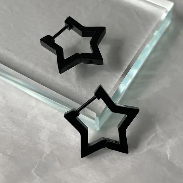 써지컬스틸 y2k 별 링 피어싱 (블랙)