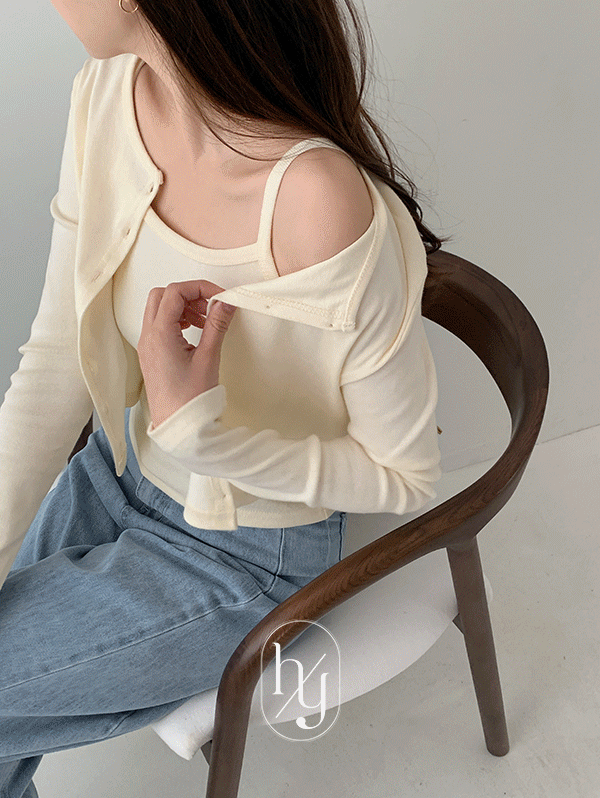 로빈유 [HONEST, YOU] [SET] 제이미 나시+가디건 세트 - set(4color)