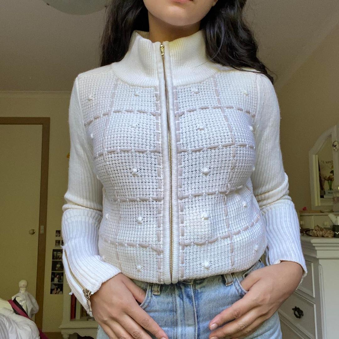 Alanah Hill knit zip up top size 12Zipper features...