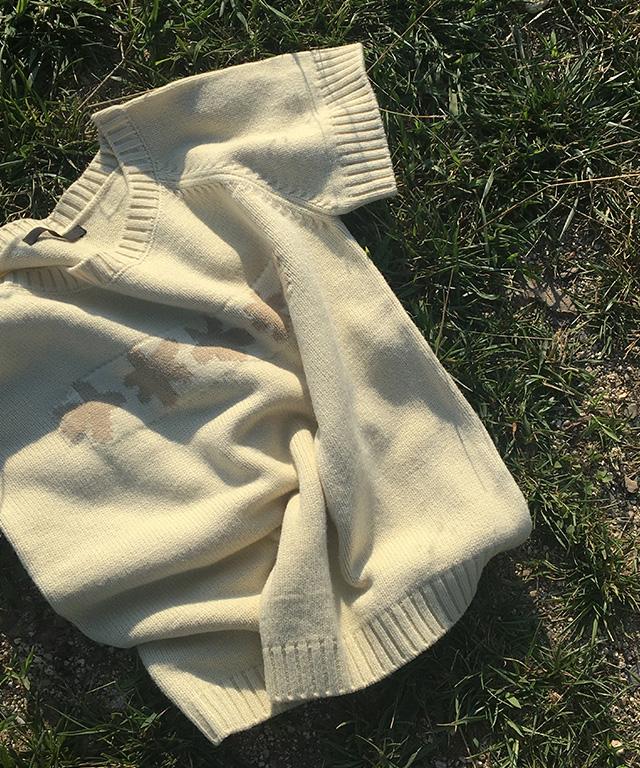 데일리쥬 [MADE] 파피 플라워패턴 반팔 니트