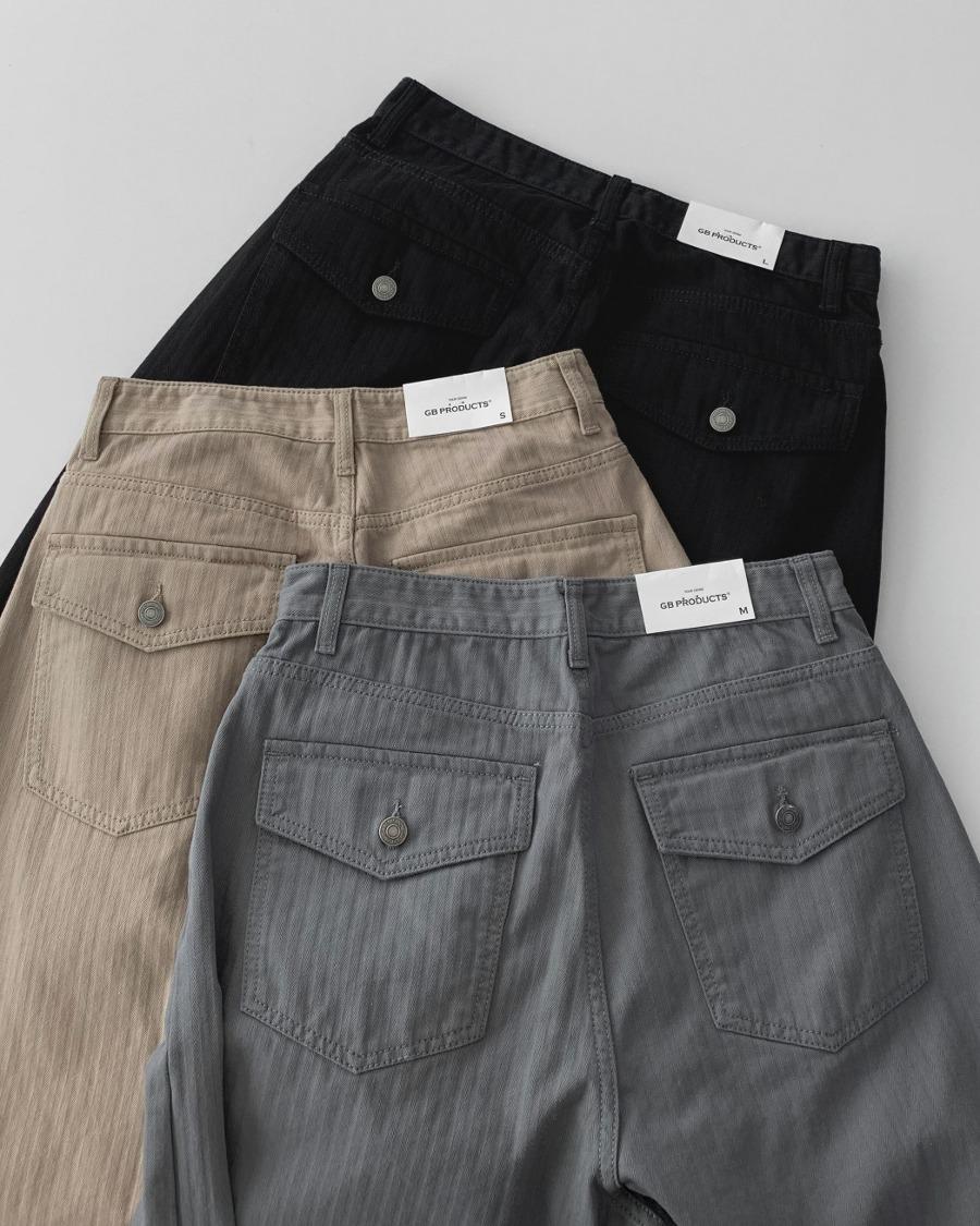 헤링본 세미 벌룬 팬츠