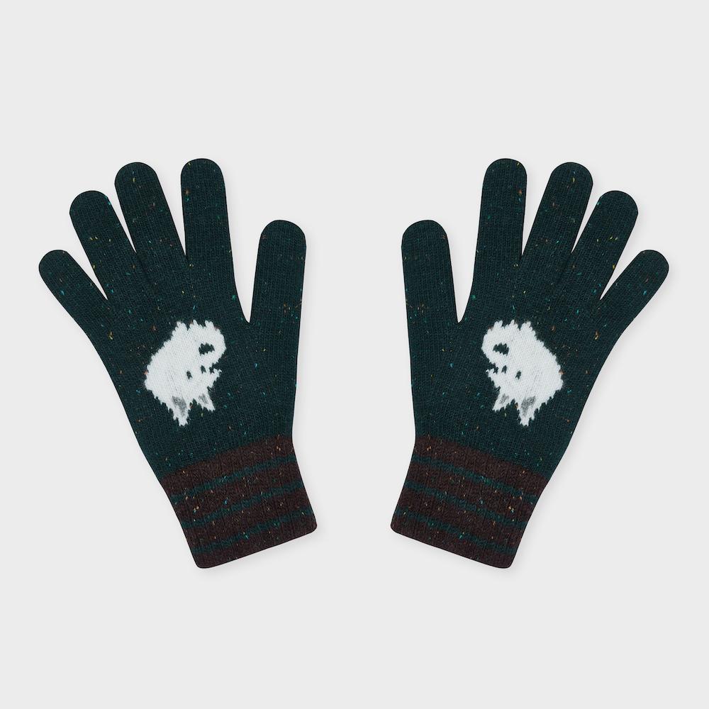 wool gloves terrier green