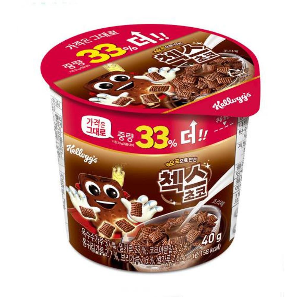 켈로그 컵시리얼 첵스초코 40g 외 4종 33%중량업 식사대용