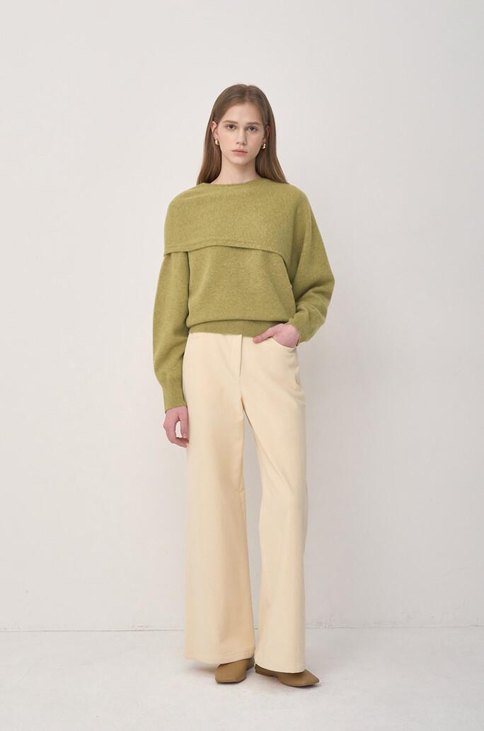 [the CASHMERE] 캐시미어 블렌드 언밸런스 슬리브 니트 탑 & 레이어드 탑