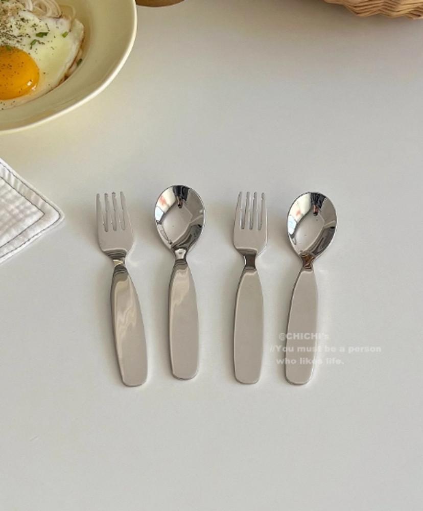 심플한 포크 수저 세트 고급 스테인레스 뚱뚱한 포크 숟가락