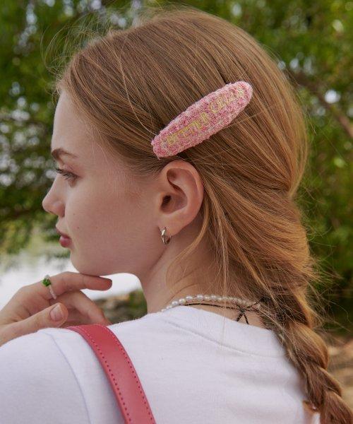 트위드 로고 핀-핑크