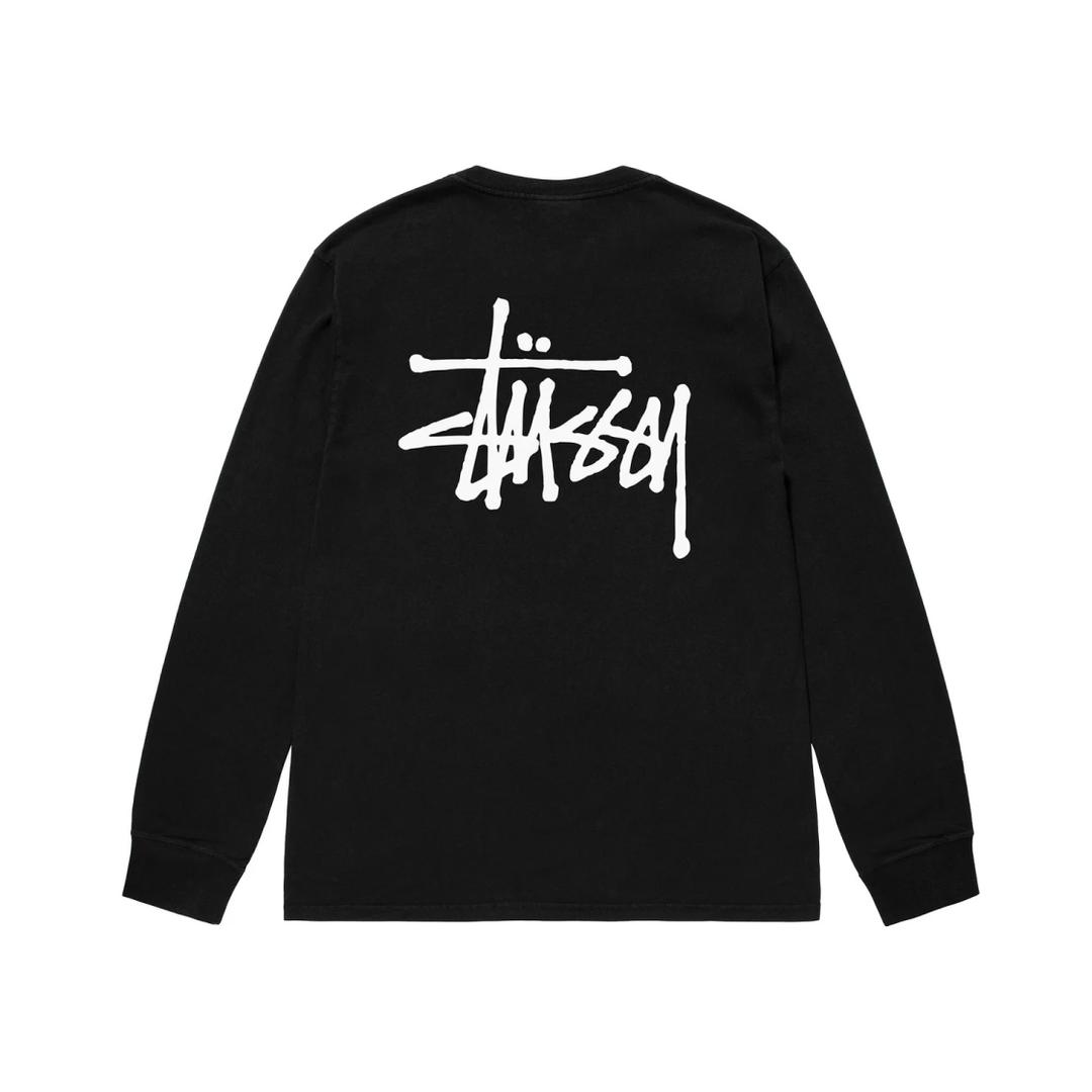 Stussy Basic Stussy Pigment Dyed LS T-Shirt Black 2023