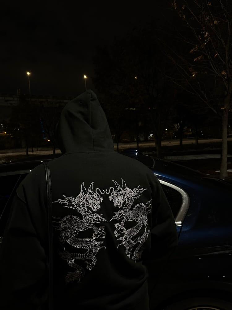 신예술 자수 후드티