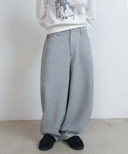 커브드 루즈 스웨트 팬츠 (멜란지)