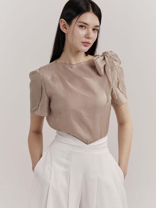 Juliet Tie Blouse (Khaki Brown)