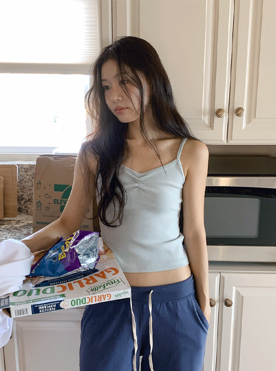 언더비 [레이어드] 버그린 셔링 슬리브리스 (4 color)