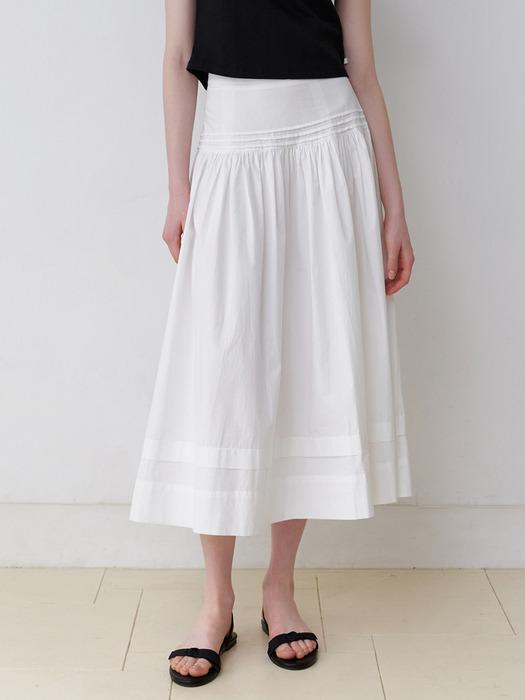 Powder pintuck skirt (white)