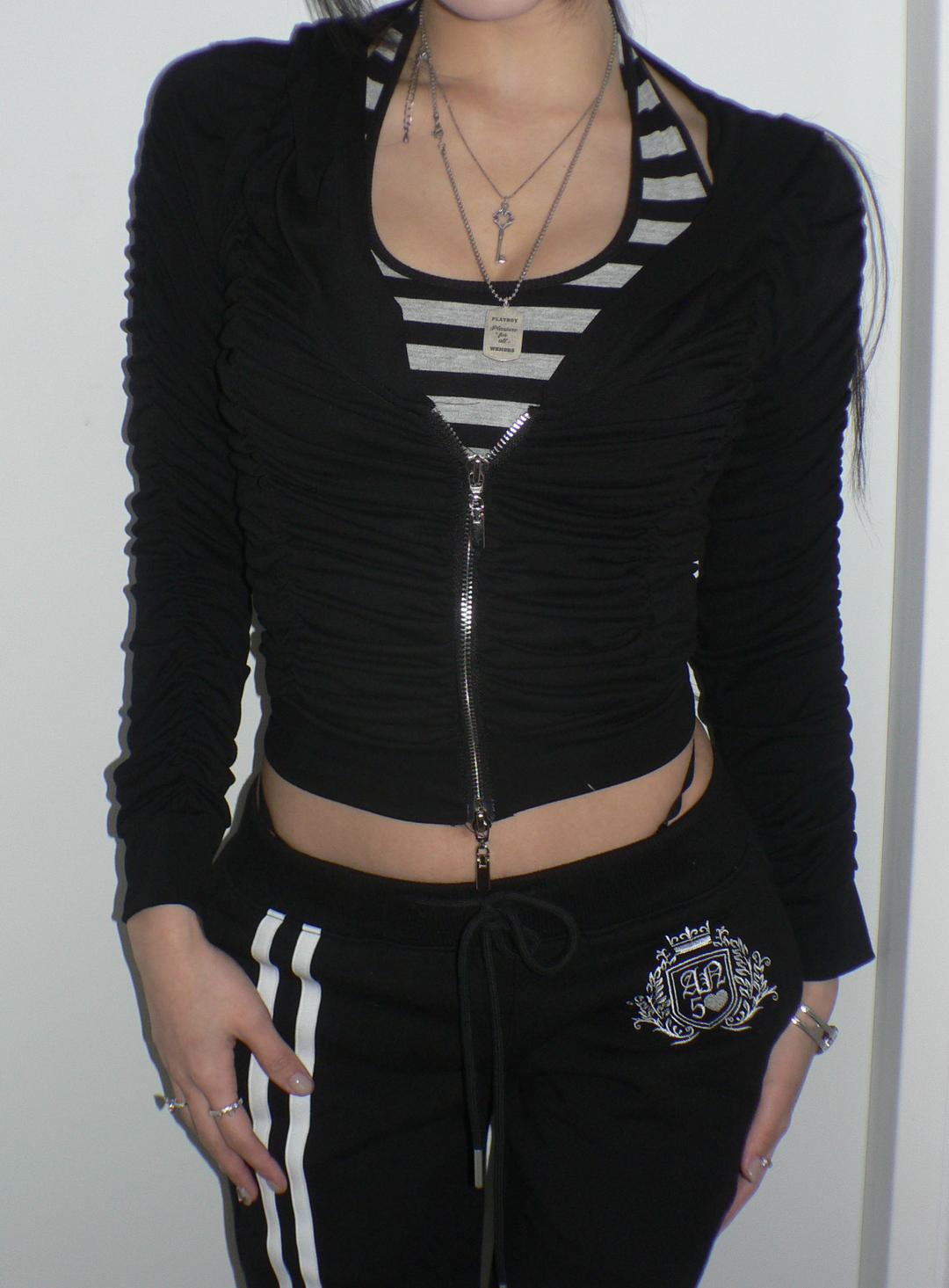 shirring angel hoodie