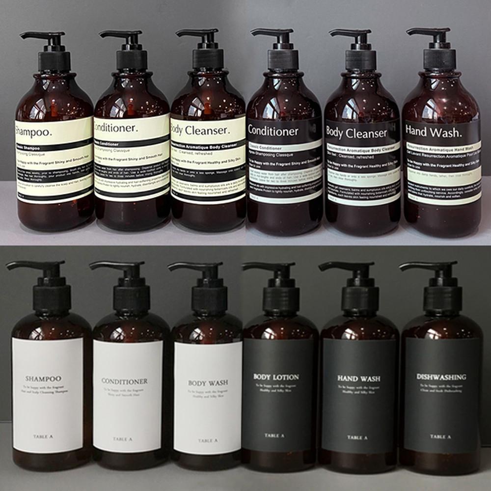 샴푸통 스티커 모음